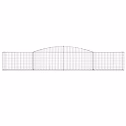 vidaXL Arched Gabion Basket Stone Basket Gabion Retaining Wall Galvanised Iron - 400 x 30 x 60/80 cm/ 1 pcs - Additional view 2