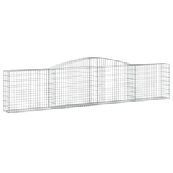 vidaXL Arched Gabion Basket Stone Basket Gabion Retaining Wall Galvanised Iron - 400 x 30 x 80/100 cm/ 1 pcs