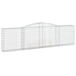 vidaXL Arched Gabion Basket Stone Basket Gabion Retaining Wall Galvanised Iron - 400 x 30 x 100/120 cm/ 1 pcs