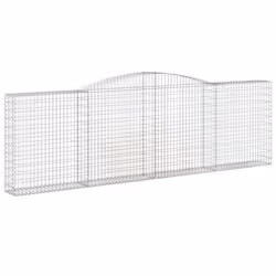 vidaXL Arched Gabion Basket Stone Basket Gabion Retaining Wall Galvanised Iron - 400 x 30 x 120/140 cm/ 1 pcs
