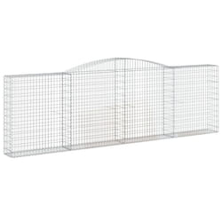 vidaXL Arched Gabion Basket Stone Basket Gabion Retaining Wall Galvanised Iron - 400 x 30 x 120/140 cm/ 1 pcs