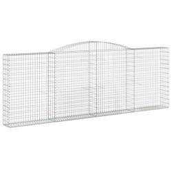 vidaXL Arched Gabion Basket Stone Basket Gabion Retaining Wall Galvanised Iron - 400 x 30 x 140/160 cm/ 1 pcs