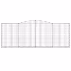 vidaXL Arched Gabion Basket Stone Basket Gabion Retaining Wall Galvanised Iron - 400 x 30 x 140/160 cm/ 1 pcs