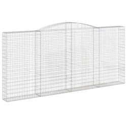 vidaXL Arched Gabion Basket Stone Basket Gabion Retaining Wall Galvanised Iron - 400 x 30 x 180/200 cm/ 1 pcs