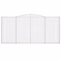 vidaXL Arched Gabion Basket Stone Basket Gabion Retaining Wall Galvanised Iron - 400 x 30 x 180/200 cm/ 1 pcs