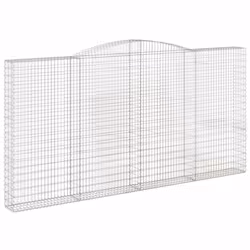 vidaXL Arched Gabion Basket Stone Basket Gabion Retaining Wall Galvanised Iron - 400 x 30 x 200/220 cm/ 1 pcs