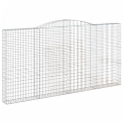 vidaXL Arched Gabion Basket Stone Basket Gabion Retaining Wall Galvanised Iron - 400 x 30 x 200/220 cm/ 1 pcs