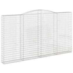 vidaXL Arched Gabion Basket Stone Basket Gabion Retaining Wall Galvanised Iron - 400 x 30 x 220/240 cm/ 1 pcs