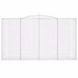 vidaXL Arched Gabion Basket Stone Basket Gabion Retaining Wall Galvanised Iron - 400 x 30 x 220/240 cm/ 1 pcs