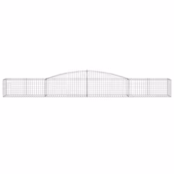 vidaXL Arched Gabion Basket Stone Basket Gabion Retaining Wall Galvanised Iron - 400 x 50 x 40/60 cm/ 1 pcs - Additional view 2