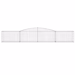 vidaXL Arched Gabion Basket Stone Basket Gabion Retaining Wall Galvanised Iron - 400 x 50 x 60/80 cm/ 1 pcs - Additional view 2