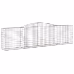 vidaXL Arched Gabion Basket Stone Basket Gabion Retaining Wall Galvanised Iron - 400 x 50 x 100/120 cm/ 1 pcs