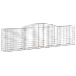 vidaXL Arched Gabion Basket Stone Basket Gabion Retaining Wall Galvanised Iron - 400 x 50 x 100/120 cm/ 1 pcs