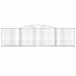 vidaXL Arched Gabion Basket Stone Basket Gabion Retaining Wall Galvanised Iron - 400 x 50 x 100/120 cm/ 1 pcs