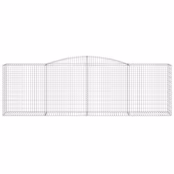 vidaXL Arched Gabion Basket Stone Basket Gabion Retaining Wall Galvanised Iron - 400 x 50 x 120/140 cm/ 1 pcs - Additional view 2