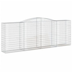 vidaXL Arched Gabion Basket Stone Basket Gabion Retaining Wall Galvanised Iron - 400 x 50 x 140/160 cm/ 1 pcs
