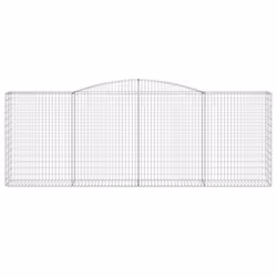 vidaXL Arched Gabion Basket Stone Basket Gabion Retaining Wall Galvanised Iron - 400 x 50 x 140/160 cm/ 1 pcs
