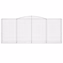 vidaXL Arched Gabion Basket Stone Basket Gabion Retaining Wall Galvanised Iron - 400 x 50 x 160/180 cm/ 1 pcs - Additional view 2