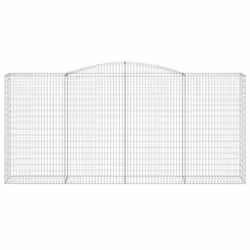 vidaXL Arched Gabion Basket Stone Basket Gabion Retaining Wall Galvanised Iron - 400 x 50 x 180/200 cm/ 1 pcs - Additional view 2