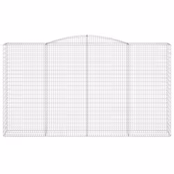 vidaXL Arched Gabion Basket Stone Basket Gabion Retaining Wall Galvanised Iron - 400 x 50 x 220/240 cm/ 1 pcs - Additional view 2