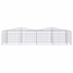 vidaXL Arched Gabion Raised Bed Mesh Wire Stone 200x50x50 cm Galvanised Iron - Additional view 2