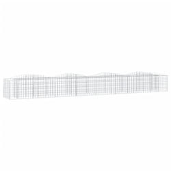 vidaXL Arched Gabion Raised Bed Mesh Wire Stone 400x50x50 cm Galvanised Iron