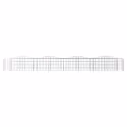 vidaXL Arched Gabion Raised Bed Mesh Wire Stone 400x50x50 cm Galvanised Iron - Additional view 2