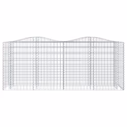 vidaXL Arched Gabion Raised Bed Gabion Basket Mesh Wire Stone Galvanised Iron - 200 x 50 x 100 cm