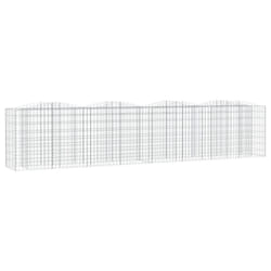 vidaXL Arched Gabion Raised Bed Gabion Basket Mesh Wire Stone Galvanised Iron - 400 x 50 x 100 cm