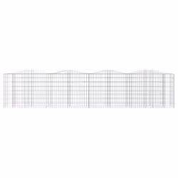 vidaXL Arched Gabion Raised Bed Gabion Basket Mesh Wire Stone Galvanised Iron - 400 x 50 x 100 cm