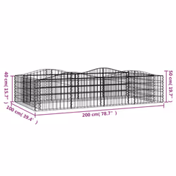 vidaXL Arched Gabion Raised Bed Gabion Wall 200x100x50 cm Galvanised Iron - Additional view 4
