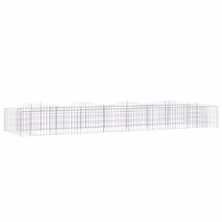 vidaXL Arched Gabion Raised Bed Gabion Basket Mesh Wire Stone Galvanised Iron - 400 x 100 x 50 cm