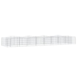 vidaXL Arched Gabion Raised Bed Gabion Basket Mesh Wire Stone Galvanised Iron - 400 x 100 x 50 cm