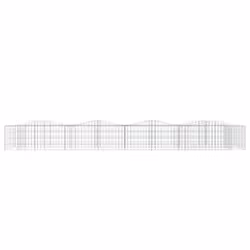 vidaXL Arched Gabion Raised Bed Gabion Basket Mesh Wire Stone Galvanised Iron - 400 x 100 x 50 cm