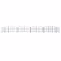 vidaXL Arched Gabion Raised Bed Gabion Basket Mesh Wire Stone Galvanised Iron - 600 x 100 x 50 cm