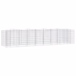 vidaXL Arched Gabion Raised Bed Gabion Basket Mesh Wire Stone Galvanised Iron - 400 x 100 x 100 cm
