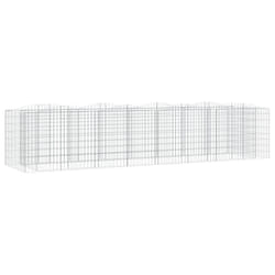 vidaXL Arched Gabion Raised Bed Gabion Basket Mesh Wire Stone Galvanised Iron - 400 x 100 x 100 cm