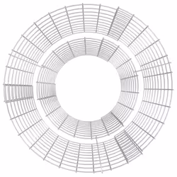 vidaXL Gabion Fire Pit Outdoor Camping Grill Fireplace Galvanised Iron Round - 50 x 100 cm