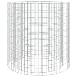 vidaXL Gabion Fire Pit Outdoor Camping Grill Fireplace Galvanised Iron Round - 100 x 100 cm