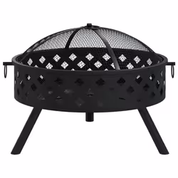 vidaXL Fire Pit Fire Bowl Outdoor Fireplace Patio Heater with Poker XXL Steel - Additional view 2