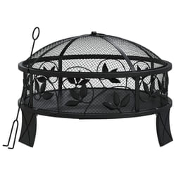 vidaXL Fire Pit Fire Bowl Outdoor Fireplace Patio Heater with Poker XXL Steel