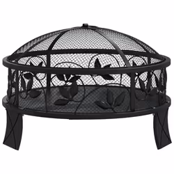 vidaXL Fire Pit Fire Bowl Outdoor Fireplace Patio Heater with Poker XXL Steel