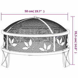 vidaXL Fire Pit Fire Bowl Outdoor Fireplace Patio Heater with Poker XXL Steel - Additional view 6