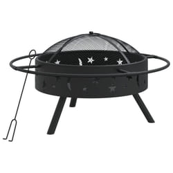 vidaXL Fire Pit Fire Bowl Outdoor Fireplace Patio Heater with Poker XXL Steel