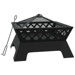 vidaXL Fire Pit Fire Bowl Outdoor Fireplace Patio Heater with Poker XXL Steel