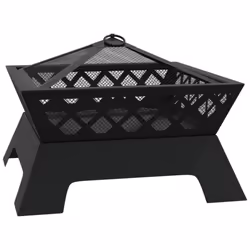 vidaXL Fire Pit Fire Bowl Outdoor Fireplace Patio Heater with Poker XXL Steel - Additional view 2