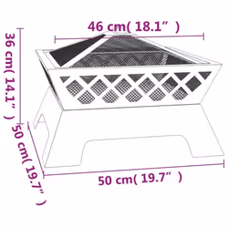 vidaXL Fire Pit Fire Bowl Outdoor Fireplace Patio Heater with Poker XXL Steel - Additional view 7