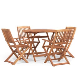 vidaXL Garden Dining Set 5 Piece Solid Wood Acacia Outdoor Table and Chair