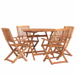 vidaXL Garden Dining Set 5 Piece Solid Wood Acacia Outdoor Table and Chair