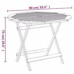 vidaXL Garden Dining Set 5 Piece Solid Wood Acacia Outdoor Table and Chair
